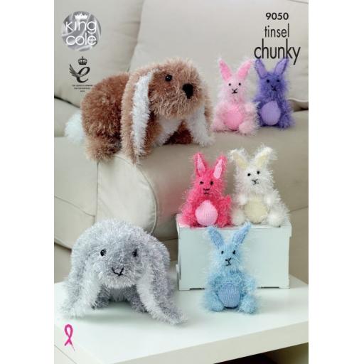 King Cole 9050: Bunny toys in Tinsel Chunky
