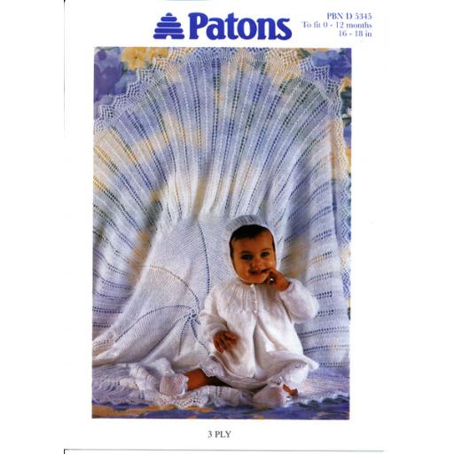Patons 5345: Round shawl and matinee jacket