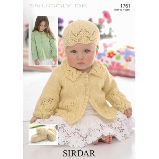 Sirdar 1761: Cardigan with collar and pretty lace borders