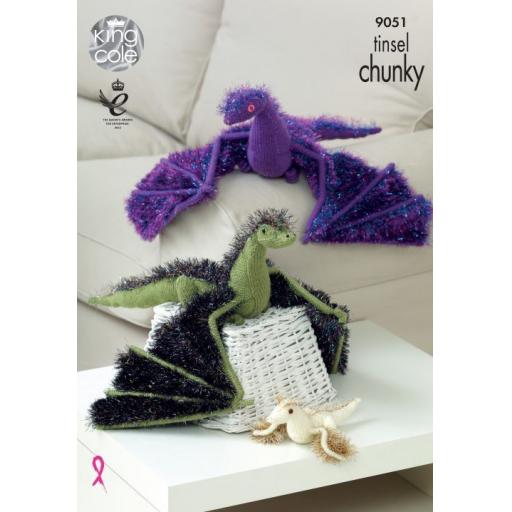 King Cole 9051: Toy dragons in Tinsel Chunky