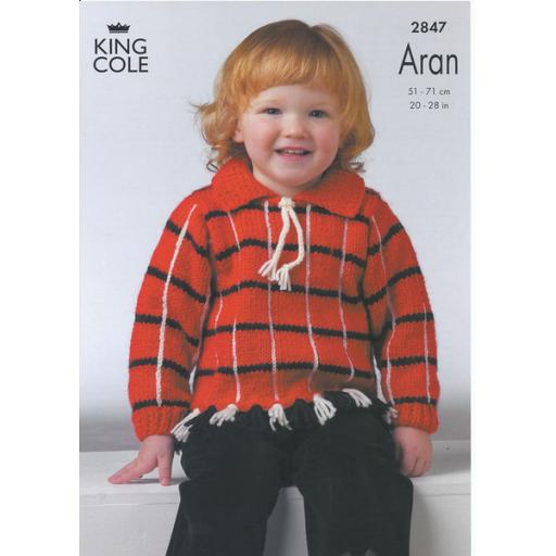 King Cole 2847: Striped jumper or cardigan