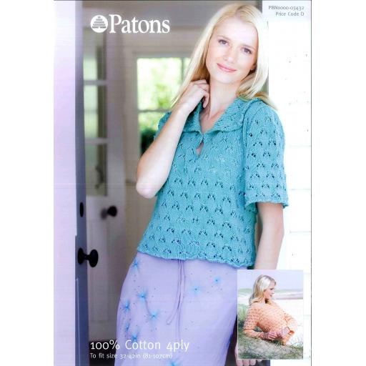 Patons 3432: Lacy half sleeve top