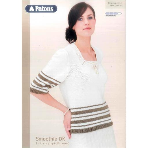 Patons 3717: Ladies square-necked top in Smoothie DK