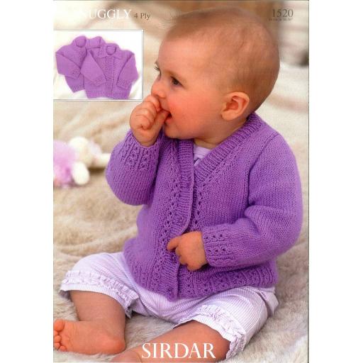 Sirdar 1520: Cardigan with cabled and eyelet borders and V, round or collar neck
