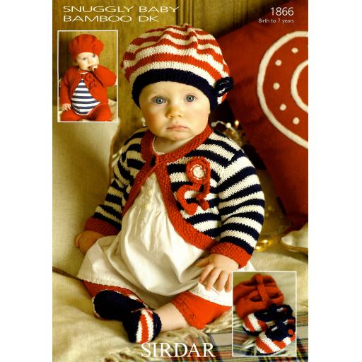 Sirdar 1866: Childrens cardigan with accessories