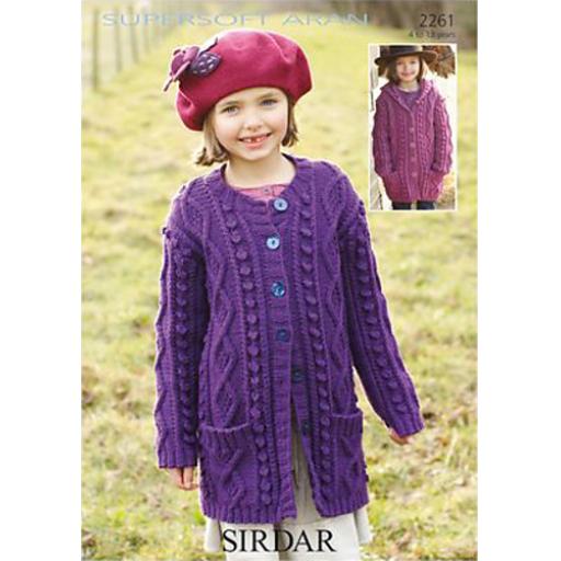 Sirdar 2261: Long cabled cardigan